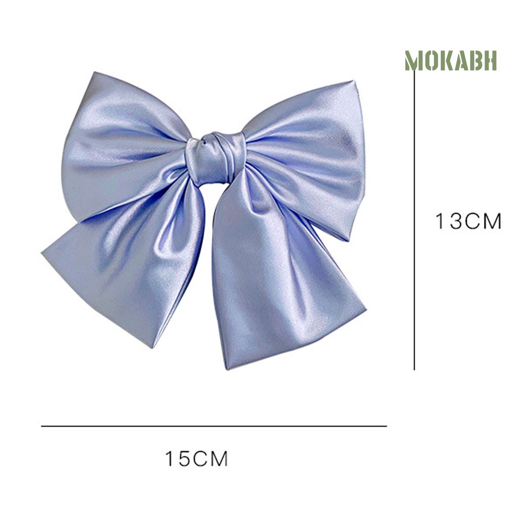 Kẹp Tóc Nơ Satin Trơn Màu Xinh Xắn Dành Cho Nữ
