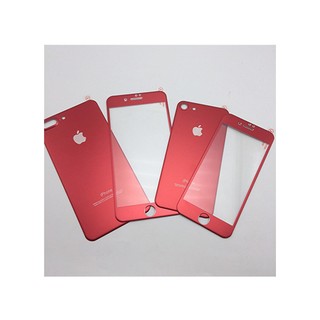Bộ miếng dán cường lực iPhone 7 Plus Red (mặt trước + sau) Noname