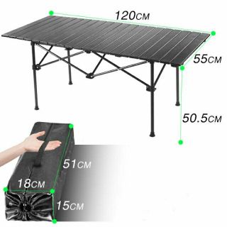 Bàn xếp dã ngoại, cắm trại 1.2m*0.55m, chân rút chỉnh chiều cao 50-70cm, tặng túi lưới dưói bàn