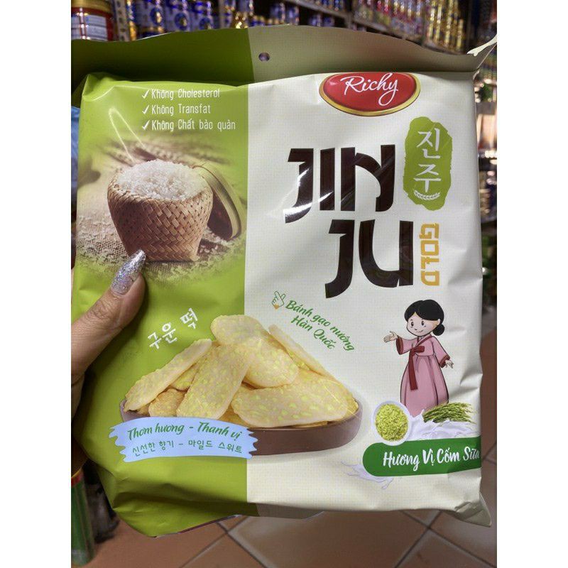 Bánh gạo nướng Hàn Quốc JINJU (hương vị cốm sữa)gói 145g