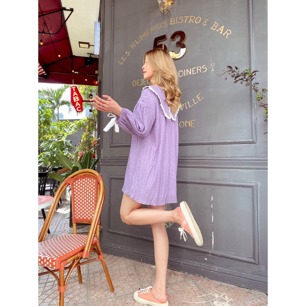 Đầm tím baby doll tay dài Bonbons Dress Gem Clothing SP060632