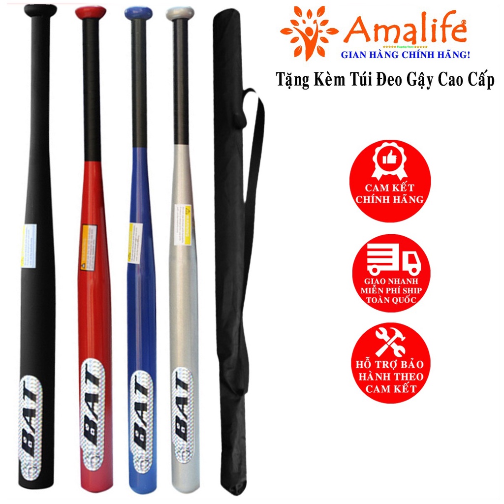 Bộ Gậy Đánh Bóng Chày Dài 71Cm  Bằng Hợp Kim Thép Cao Cấp - Tặng Túi Đựng Chuyên Dụng Chính Hãng Amalife