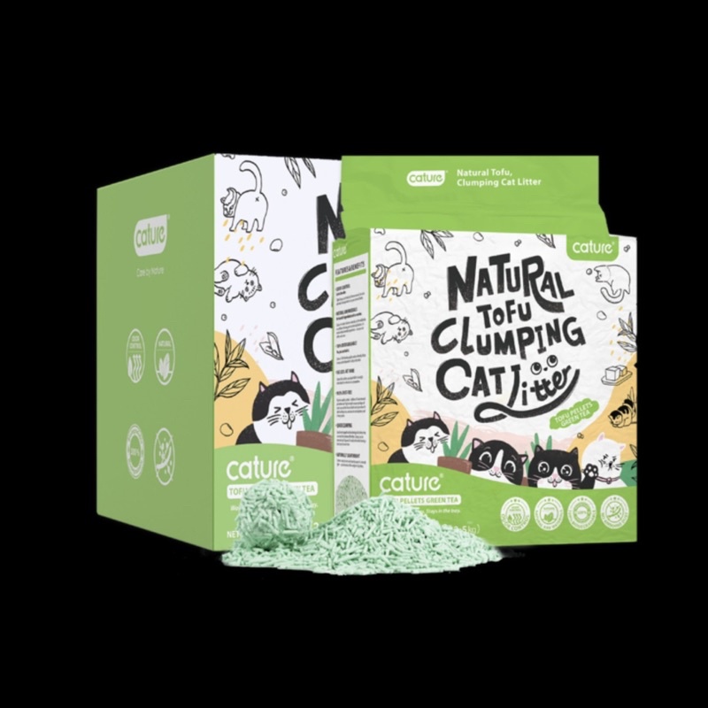 CÁT CATURE ĐẬU NÀNH SIÊU VÓN, KHỬ MÙI CHO MÈO 6L NATURAL TOFU CLUMPING CAT LITTER