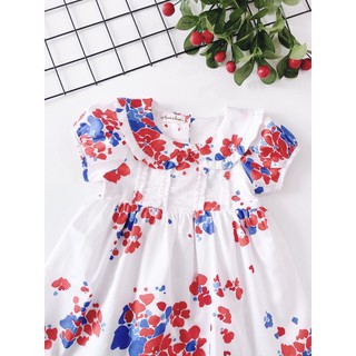 ĐẦM ANNIE CỔ SEN VIỀN BÈO HOA TRẮNG