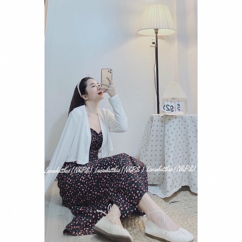 SET ĐẦM HOA HAI DÂY KÈM KHOÁC