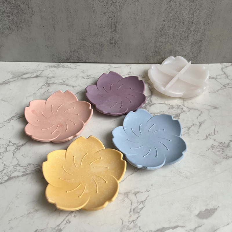 Khuôn Làm Đĩa Trang Sức Bằng Silicone Hình Bông Hoa Độc Đáo