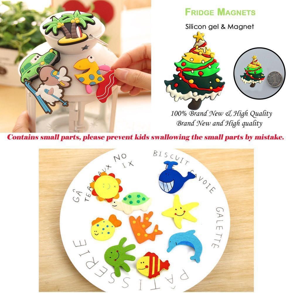 Set 12 Nam Châm Dán Tủ Lạnh Hình Động Vật Hoạt Hình Dễ Thương Giáo Dục Vui Nhộn Cho Bé