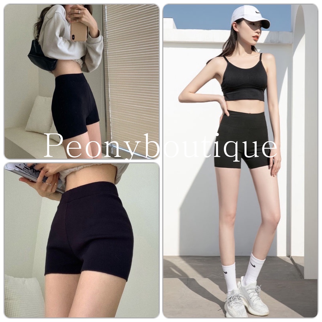 quần legging đùi nữ kẻ cuộn mặc nhà, quần sooc nữ thể thao mặc thoải mái | BigBuy360 - bigbuy360.vn