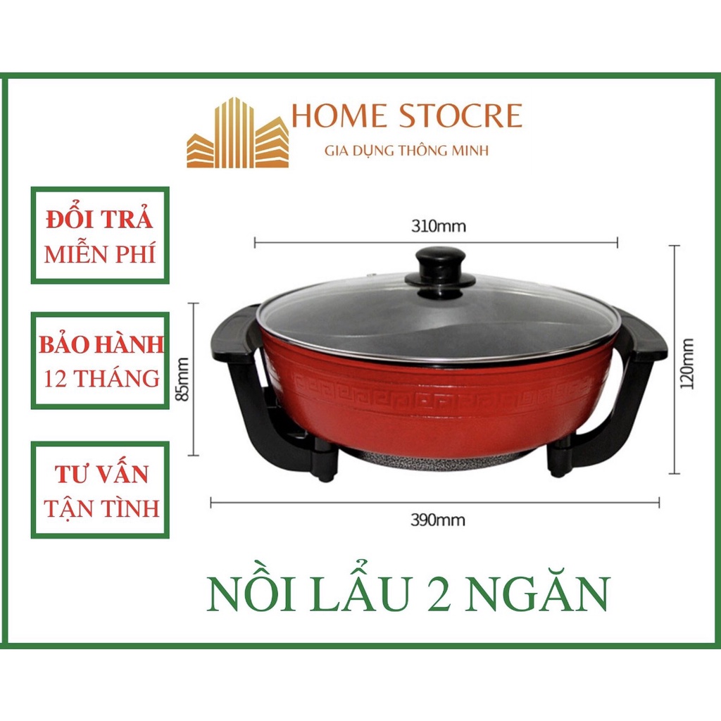 Nồi lẩu nướng điện 2 ngăn cao cấp - BẢO HÀNH 12 THÁNG