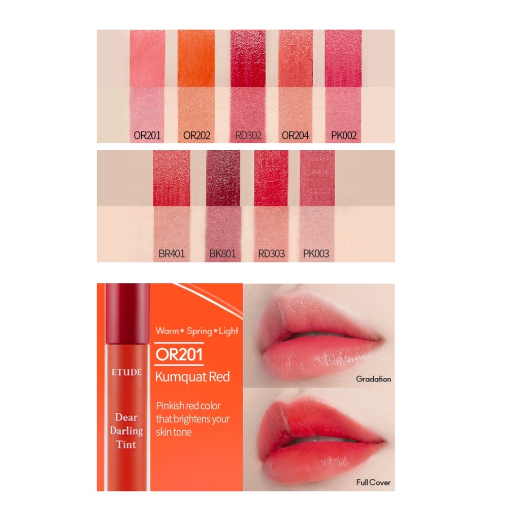 SET ưu đãi Chì kẻ chân mày và Son tint ETUDE Drawing Eye Brow NEW 0.25g  và Etude Dear Darling Tint 5g