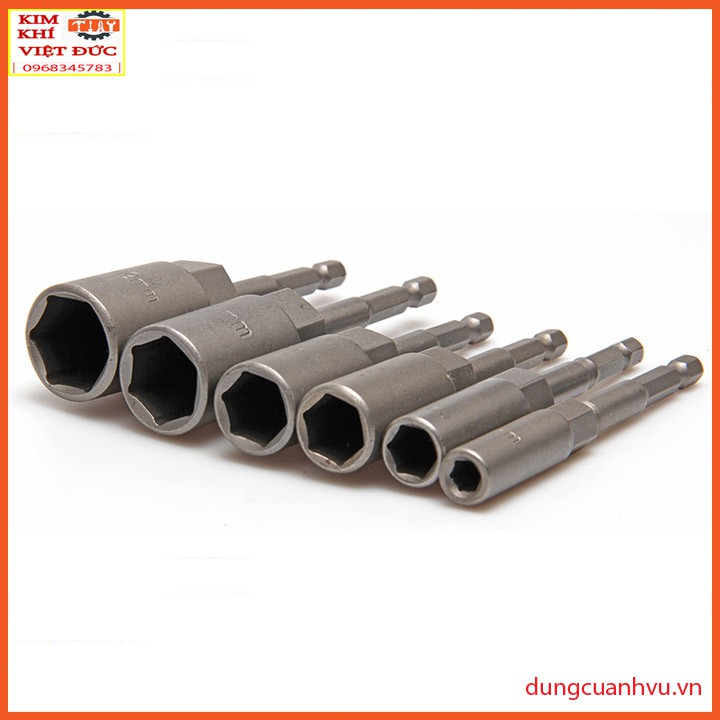 Chụp Bulong Sâu Lòng Chuôi Lục Giác 15 PC Cho Máy Bắt Vít Và Khoan Bán Lẻ Size Từ 5.5mm - 19mm