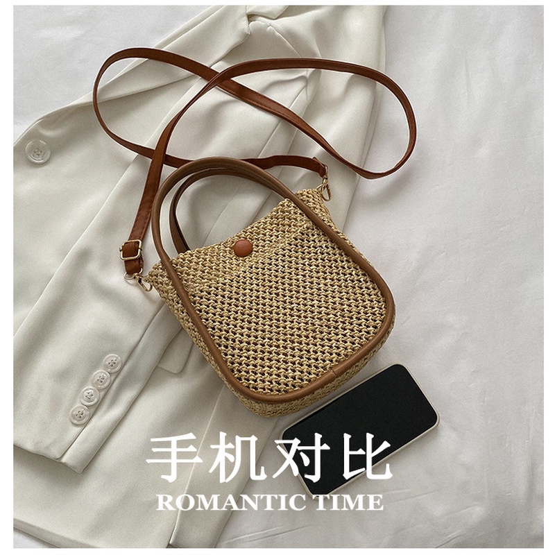 Túi Đeo Chéo Hình Vuông Cỡ Lớn Bằng Rơm Dệt Phong Cách Mới Mùa Hè 2022 NB00116