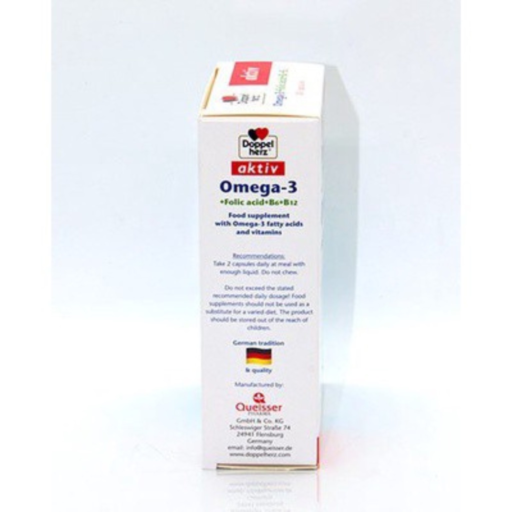 Dầu Cá Doppel Herz Aktiv Omega-3 + Folic Acid + B6 + B12 tăng cường thị lực mắt