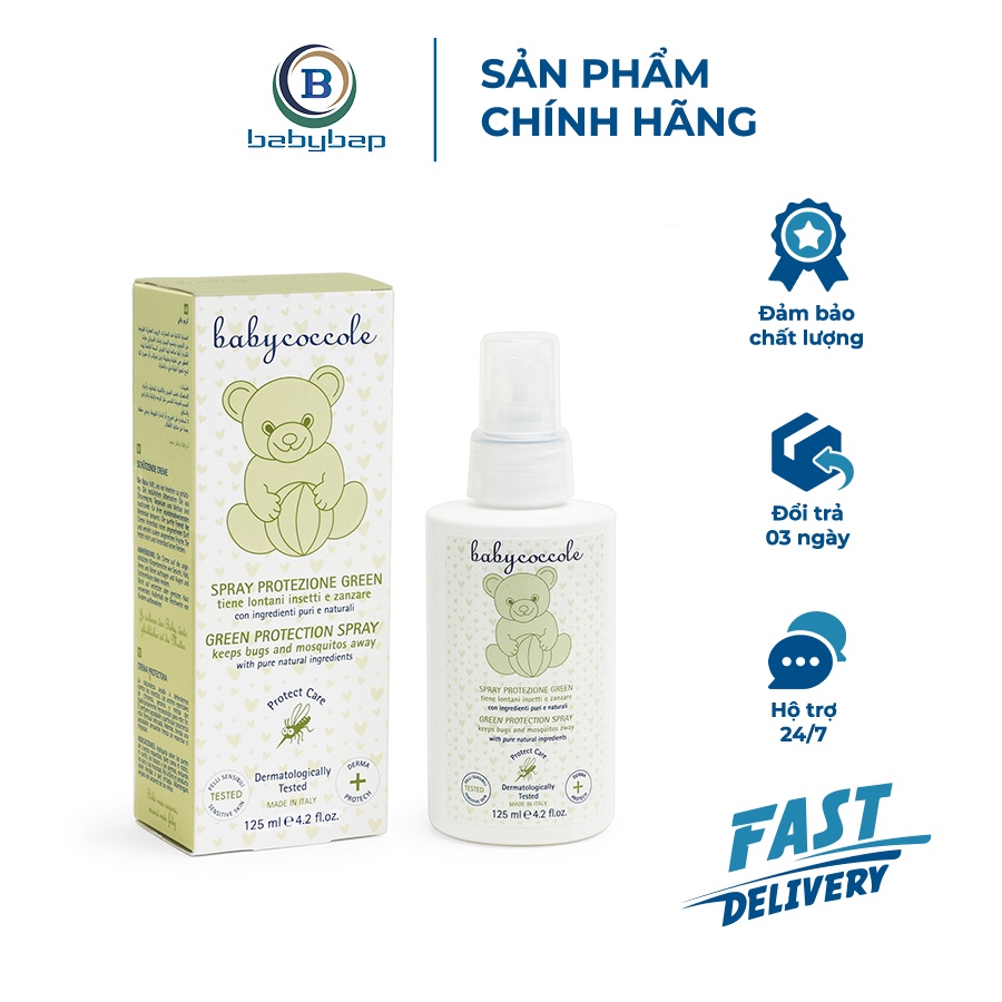 Xịt Xua Muỗi Chiết Xuất Tía Tô Đất Và Cây Phong Lữ Babycoccole 0M+ Hương Chanh Sả The Mát
