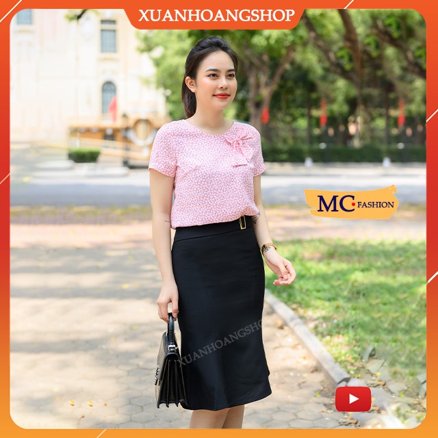 Áo Sơ Mi Nữ Công Sở Mc Fashion, Đẹp, Họa Tiết Trái Tim,Tay Ngắn Cộc, Màu ( Hồng, Xanh ) Xuân Hoàng Shop TA979