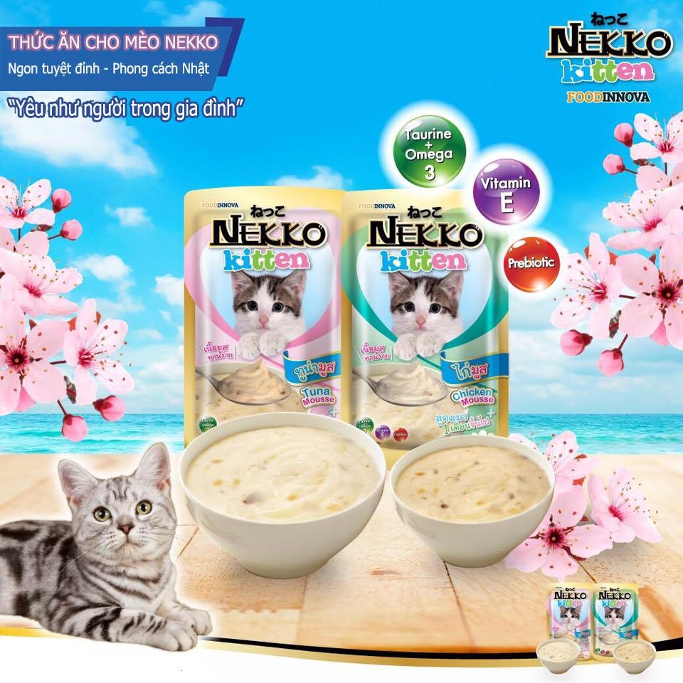 Pate Nekko cho mèo 70g Thái Lan thức ăn ướt nấu sẵn gói