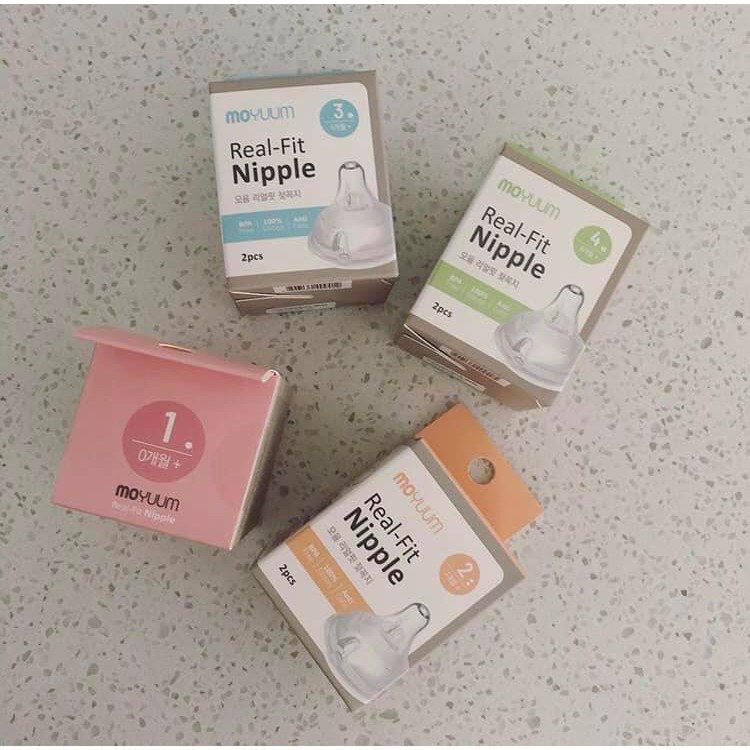 Núm ty silicon Moyuum chính hãng 1-2-3-4thay thế cho bình Moyuum/ Pigeon