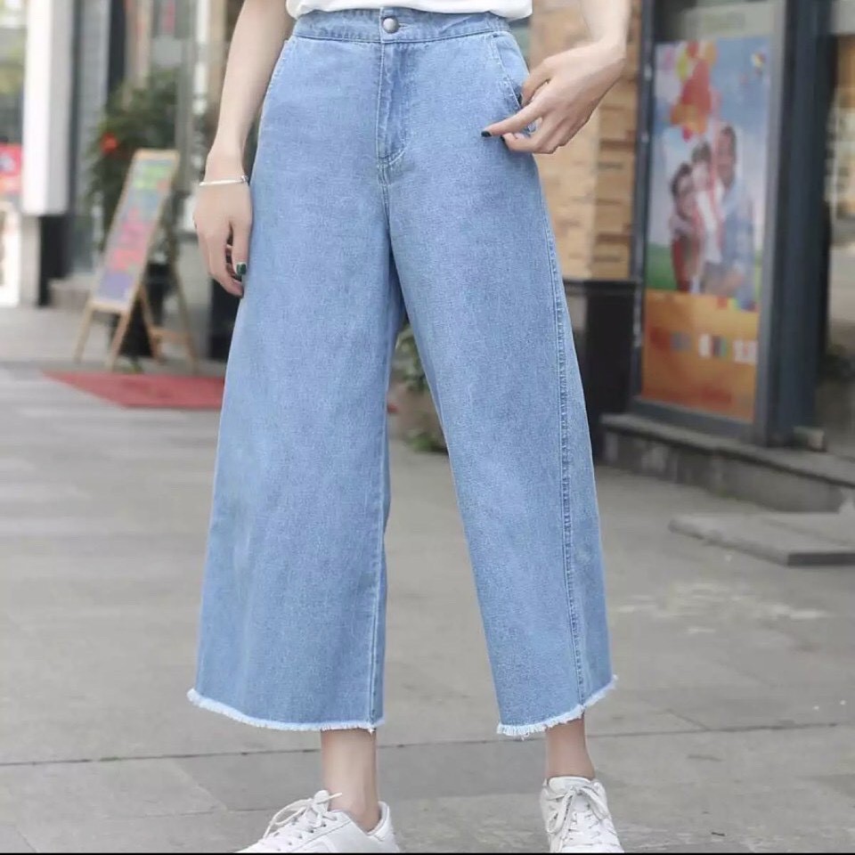 [Mã WASTMAY giảm 15% tối đa 30K đơn 150K] {SALE LỖ GT SP MỚI} QUẦN BÒ ỐNG RỘNG CẠP CAO GẤU RÁCH JEAN4 | BigBuy360 - bigbuy360.vn