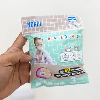 Set 3 Khẩu trang trẻ em khẩu trang gấu 3d Noppi
