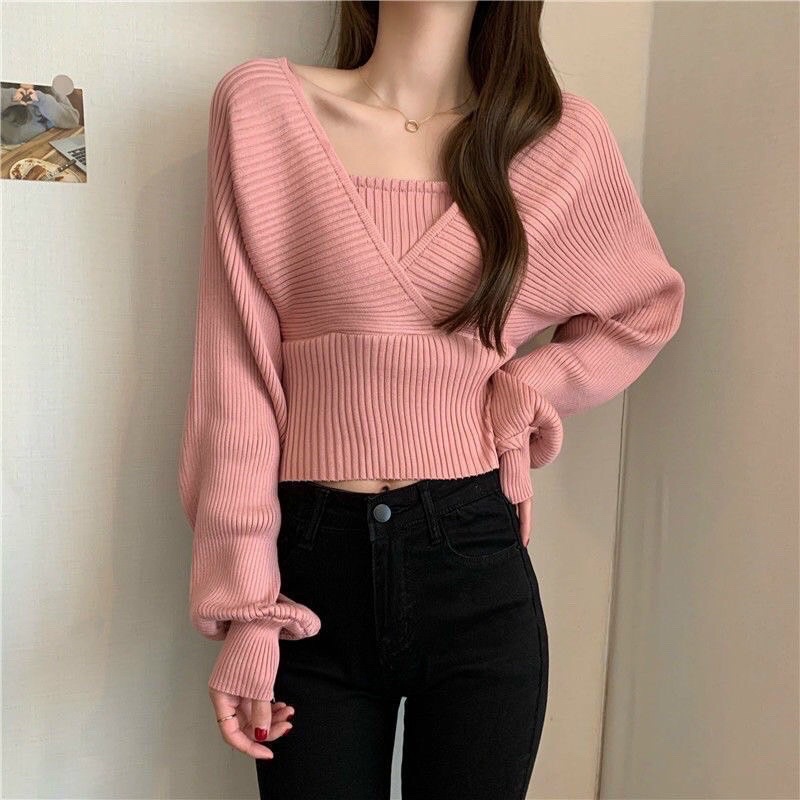ÁO LỆCH VAI SIÊU XINH,  ÁO YẾM TRONG TAY PHỒNG VẢI THUN GÂN LEN,  Áo Dệt Kim Cổ Yếm Phối 2 Dây Cho Nữ 💜💜💜