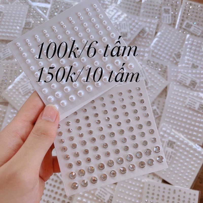 Combo Tấm dán Ngọc , đá sử dụng trong make up hoá trang đính mặt ,gắn tóc siêu đẹp