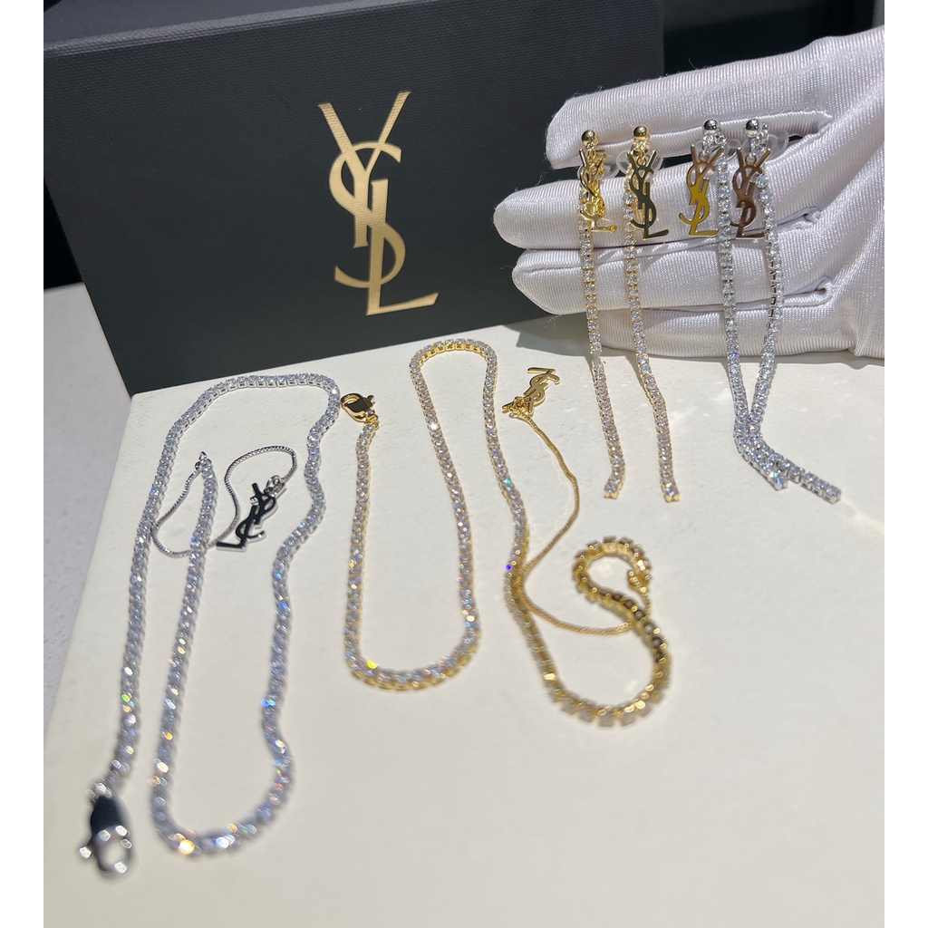 YVES SAINT LAURENT Vòng cổ Mặt Chữ YSL Đơn Giản Cho Cặp Đôi