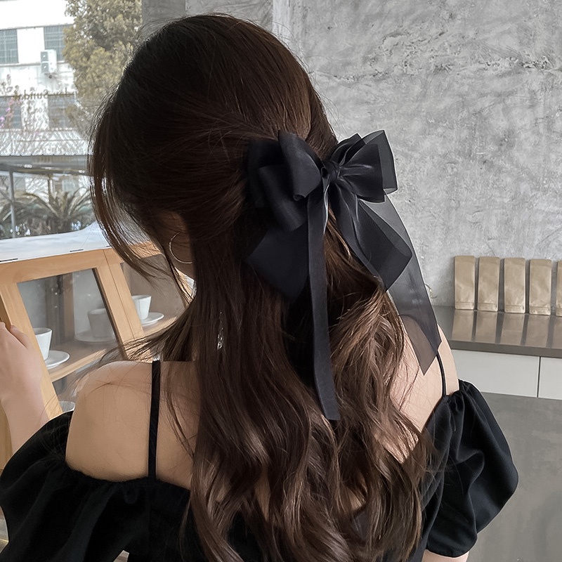 Kẹp Tóc Nơ Lưới Cá Tính Thời Trang Hàn Quốc Mới