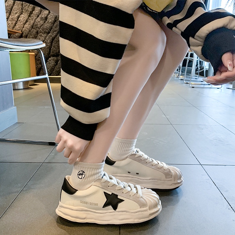 Qiaoyiluo Giày Thể Thao Đế Dày Tăng Chiều Cao Màu Trắng Nhỏ