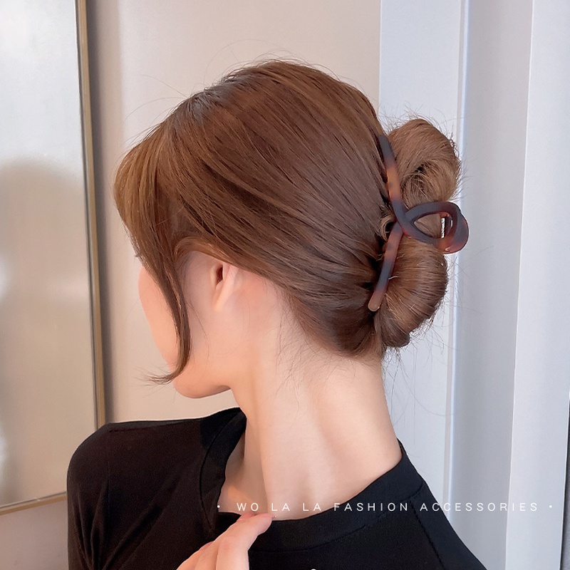 Kẹp tóc cỡ lớn bằng nhựa acrylic phong cách thời trang 2021