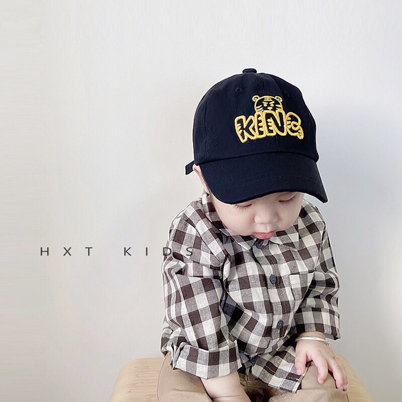 Mũ nón lưỡi trai thêu chữ KING cho bé 2-6 tuổi