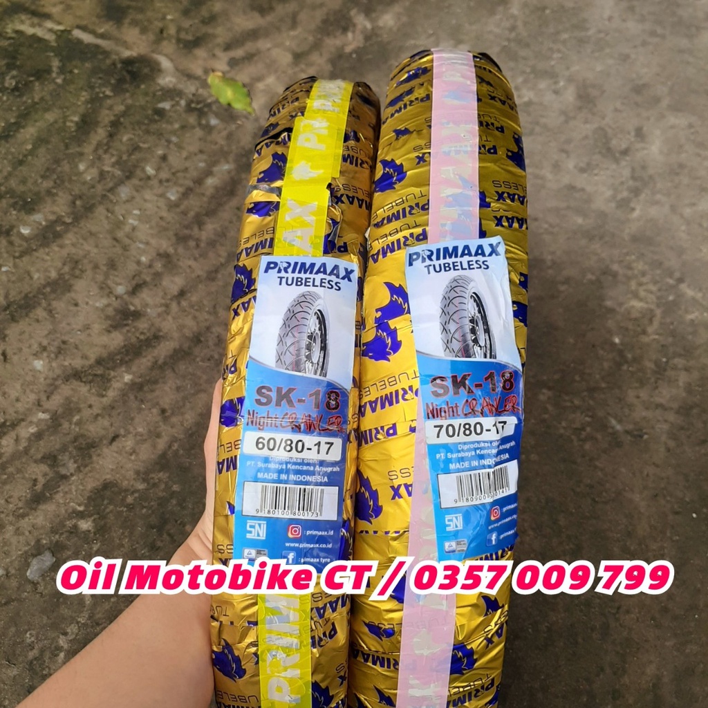 Vỏ Primaax Mã SK18 size nhỏ, 60/80-17, 70/80-17, 80/80-17,...........