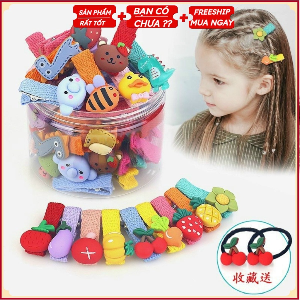 PVN39307 HỘP 26 CÁI KẸP TÓC DỄ THƯƠNG CHO BÉ T2 .