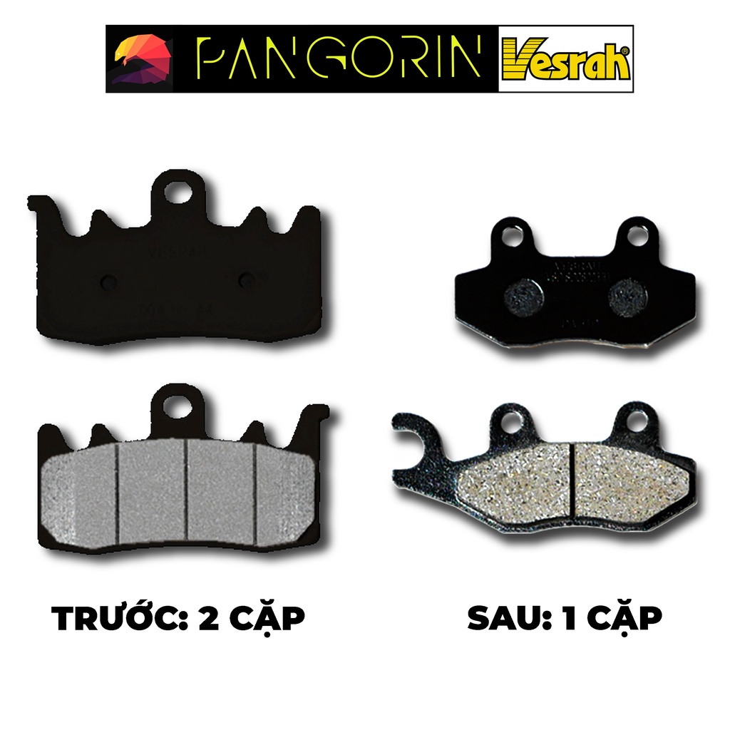 Vesrah - Bố thắng Má Phanh cho xe phân khối lớn mô tô Triumph Tiger 1200 bán kim loại Resin