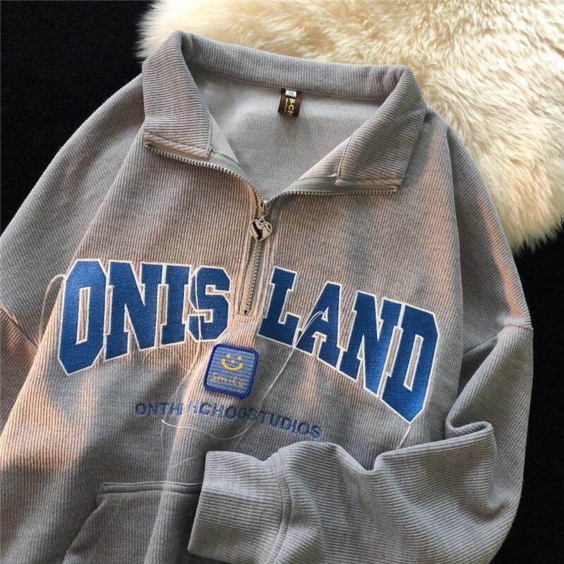 [HÀNG LOẠI 1] Áo Polo Khoá Nam Nữ Cổ Bẻ Logo Chữ ONISLAND Thêu Chất Thun Tăm Dày Dặn Tay Dài Hàn Quốc Unisex