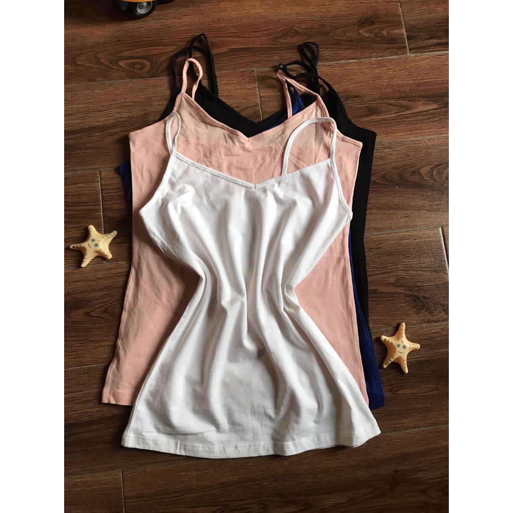 Aó 2 dây hàng xuất cotton mềm mại thấm hút mồ hôi cực tốt, có thể mặc được các mùa | BigBuy360 - bigbuy360.vn