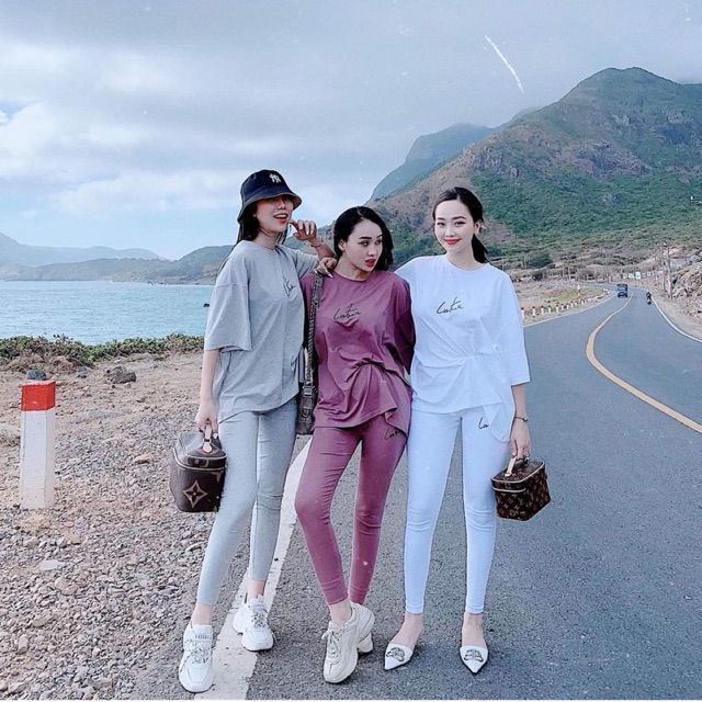Set Bộ Phông Thêu Chữ Quần Dài Cao Cấp (Video + Ảnh Thật)