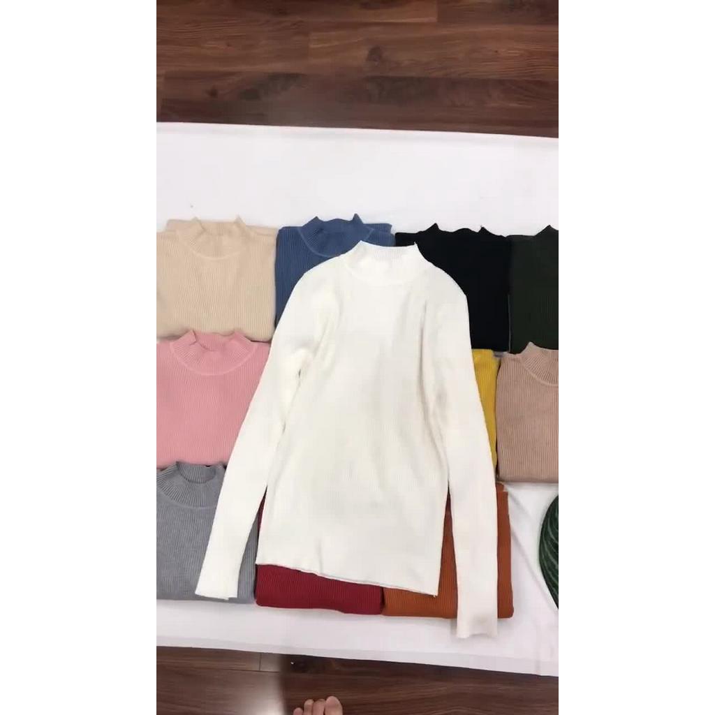 Áo len nữ, áo len tăm cổ 3 phân mềm mịn cực xinh dễ thương | BigBuy360 - bigbuy360.vn