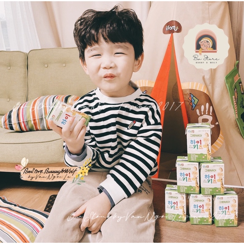 Sữa Tươi Greenbia Hi-kids Hàn Quốc Hộp 150ml tăng cân tăng cao cho bé [Lốc 3 hộp - Bw Store]