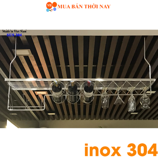 Kệ quầy bar inox, giá treo ly rượu quầy bar inox 304 cao cấp, Cam kết inox chuẩn 304