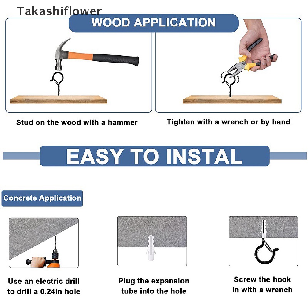 Set 5 Móc Treo Chậu Hoa Bằng Thép Không Gỉ Chất Lượng Cao