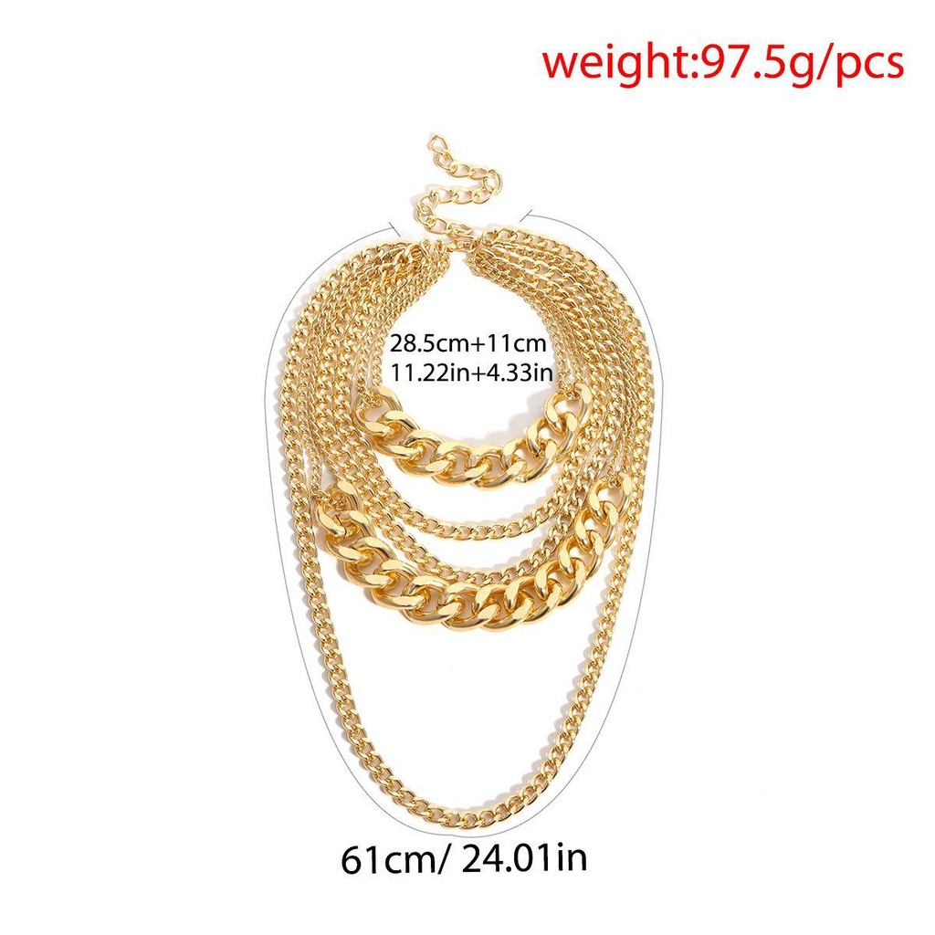 Vòng Cổ Choker Bản To Dày Curb Dây Xích Cổ Điển
