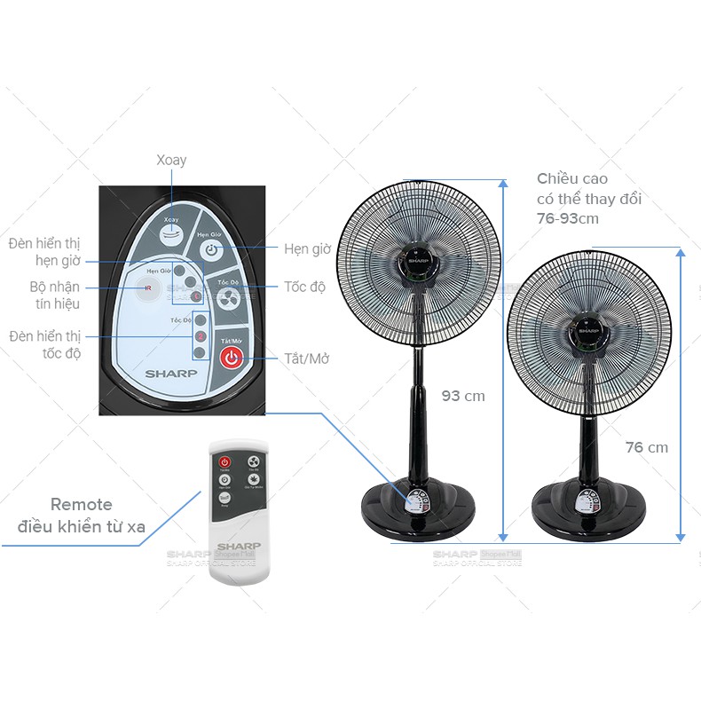 Quạt Lửng Sharp PJ-L40RV-DG Hàng Malaysia