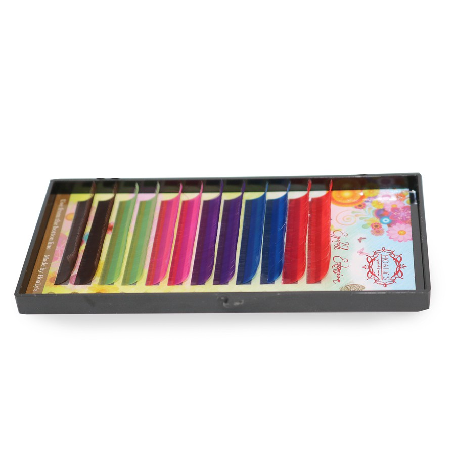 Lông Mi Màu Hoalys ECF- 010 - Mi có độ cong C - Độ dày 0.10. Độ dài: 10 mm và 12 mm.