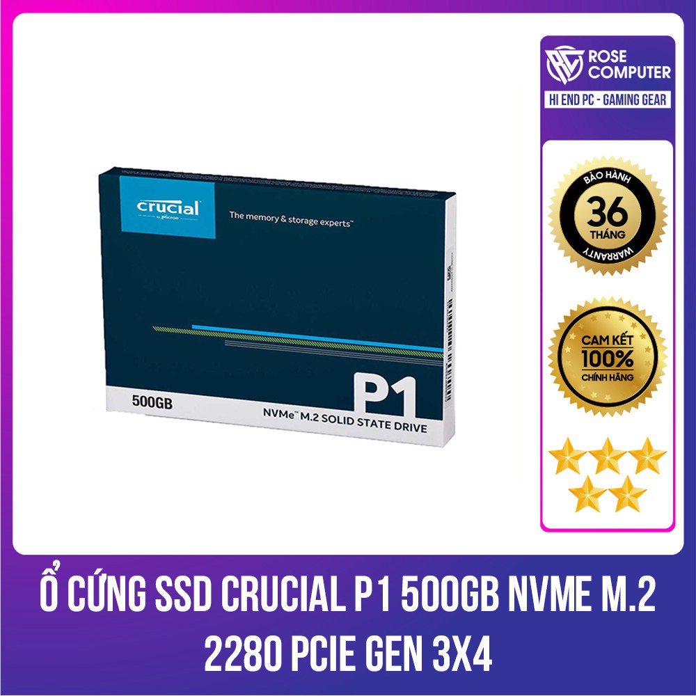 Ổ cứng SSD Crucial P1 500GB NVMe M.2 2280 PCIe Gen 3x4