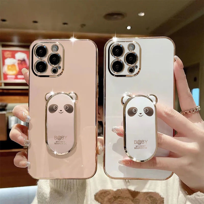 Ốp Điện Thoại Dẻo Mạ Sang Trọng Chống Sốc Kèm Giá Đỡ Cho iphone 12 13 pro max 11 pro max Xs XR 7plus/8plus