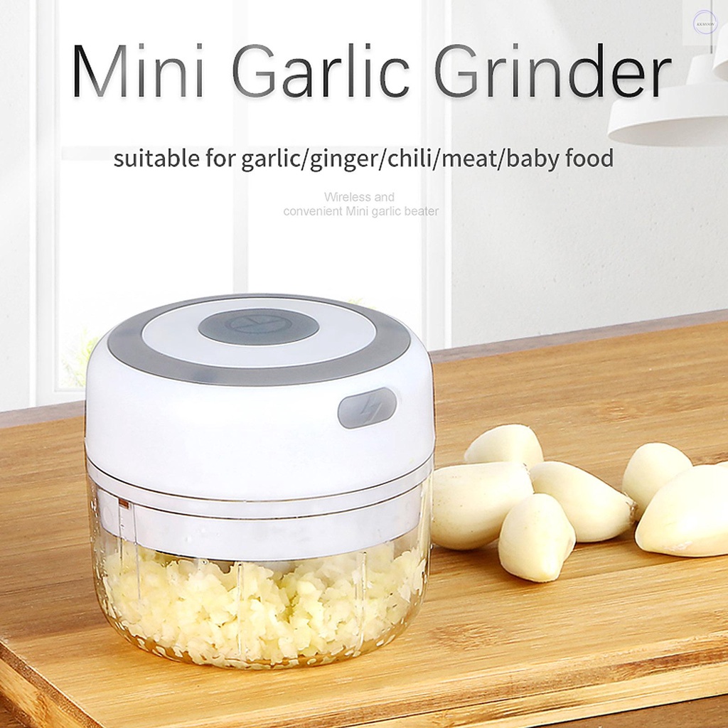 Mini Garlic Grinder Electric Garlic Chopper Cordless Food Fruit Vegetable Blender Kitchen Gadgets 250ML USB Rechargeable
