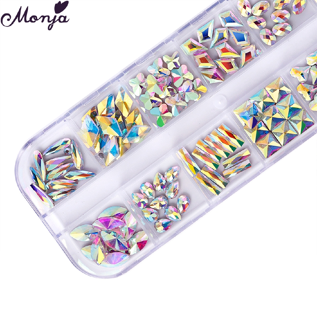 Monja Hộp 12 Ngăn Phụ Kiện Trang Trí Móng Tay 3d