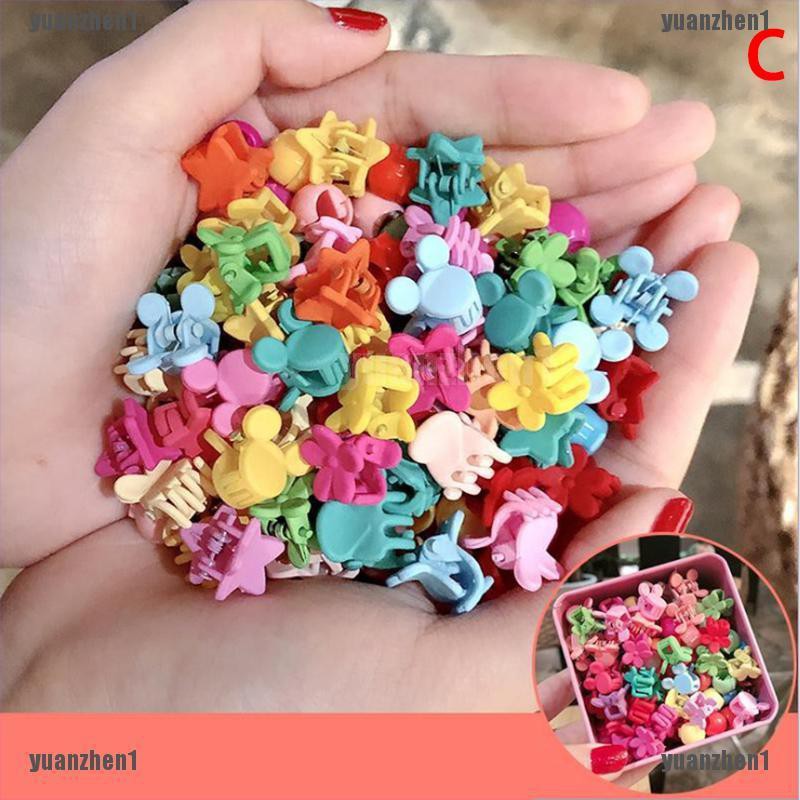 [yuanzhen1] 50 Kẹp Tóc Móng Vuốt Đính Hoa / Thỏ Mini Ngọt Ngào Cho Bé Gái