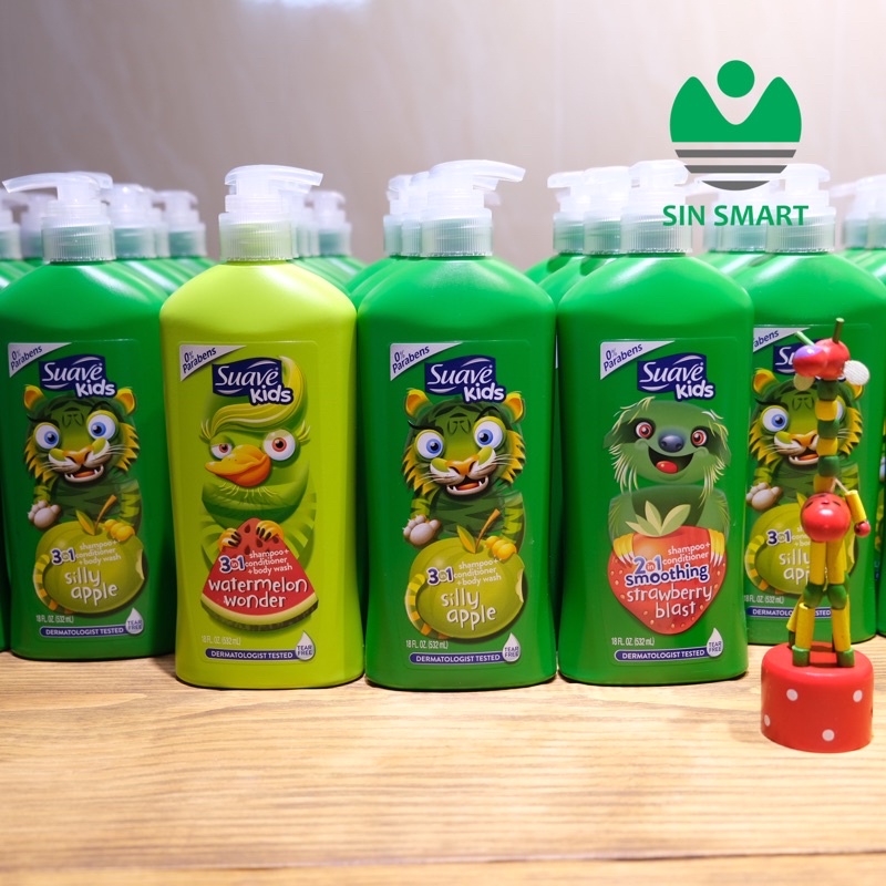 Sữa Tắm Gội Xả 3 In 1 Suave Kids 1.18L Với 2 Mùi Trái Cây