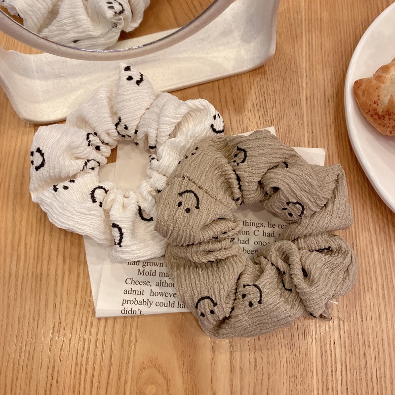 Dây buộc tóc họa tiết mặt cười dễ thương dành cho nữ